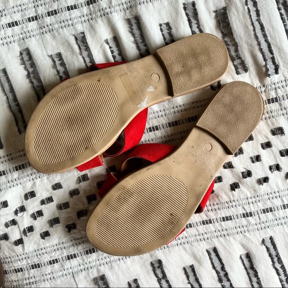 Mila Paoli red slide sandals shoes flower - Picture 4 of 4